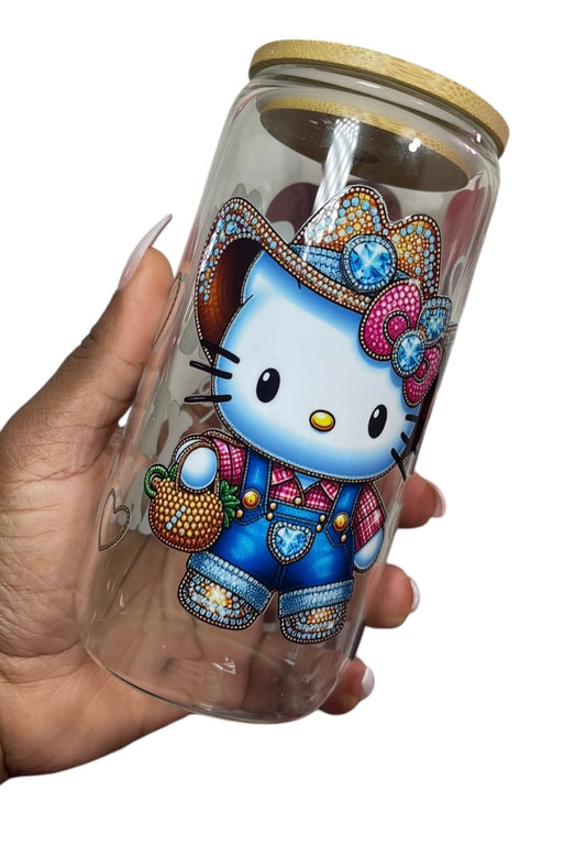 Yee-Haw Cowkitty Glass Cup