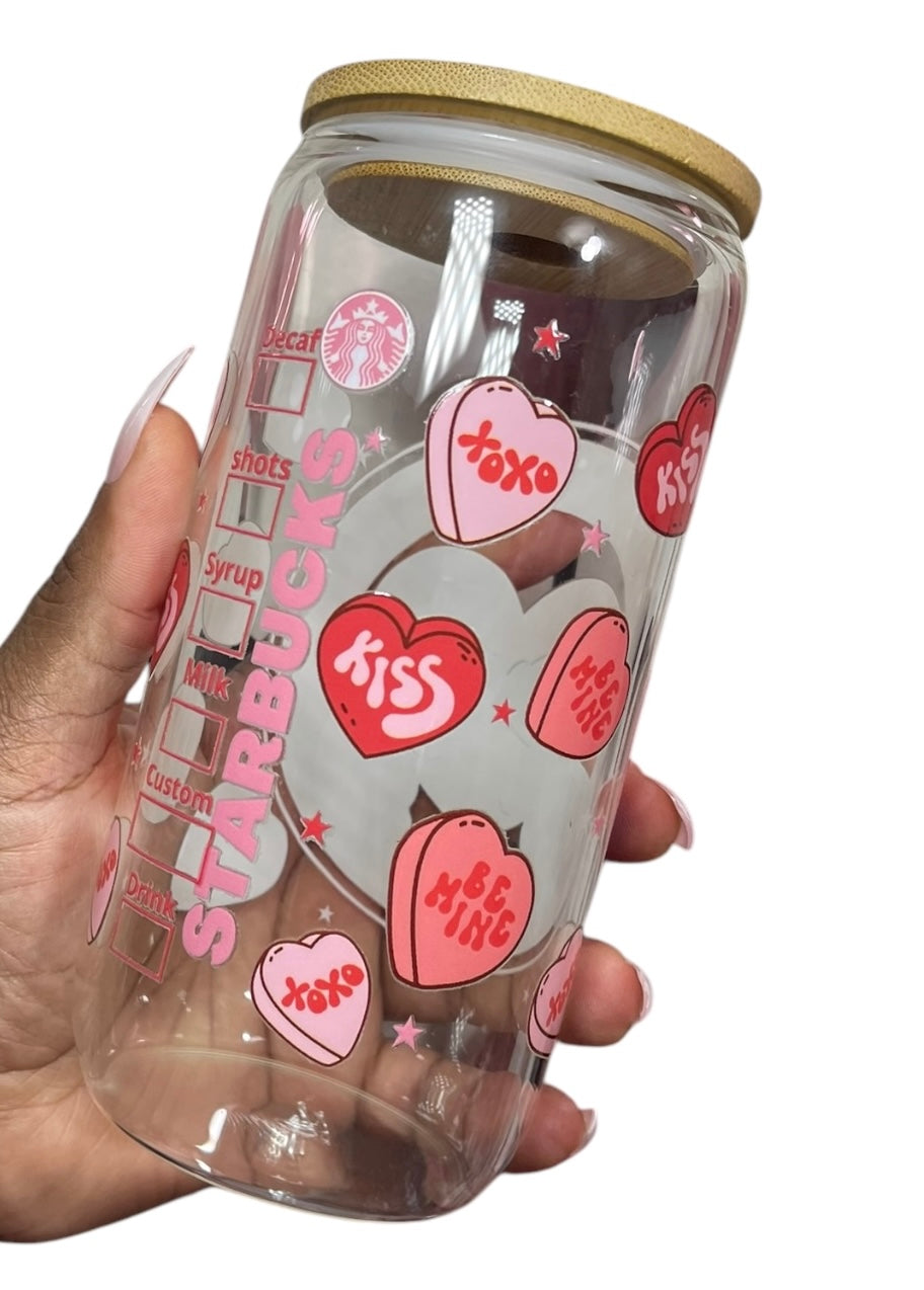 Love & Kisses glass cup